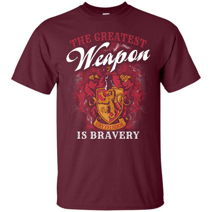 The Greatest Weapon Is Bravery Harry Potter Fan T-shirt Maroon S 