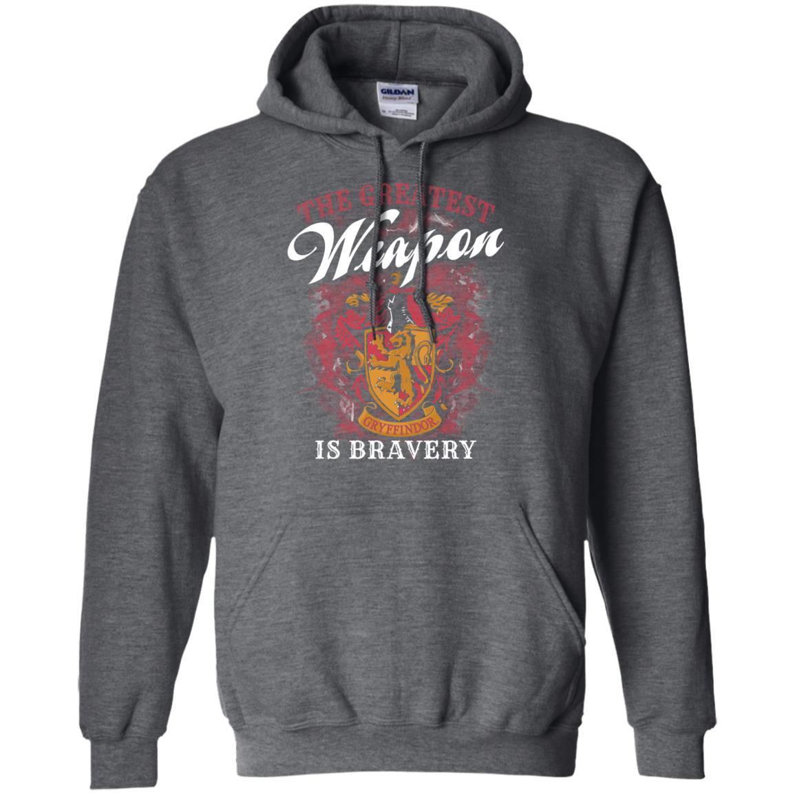 The Greatest Weapon Is Bravery Harry Potter Fan T-shirt Dark Heather S 