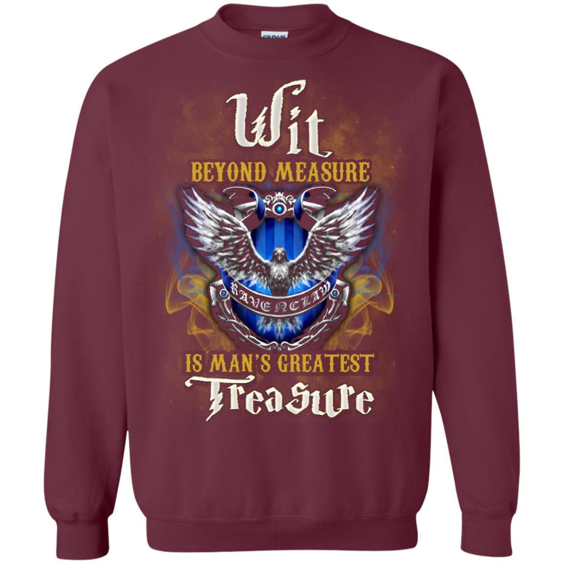 Wit Beyond Measure Is Man's Greatest Treasure Ravenclaw House Harry Potter Fan Shirt Maroon S 