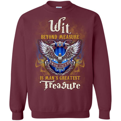 Wit Beyond Measure Is Man's Greatest Treasure Ravenclaw House Harry Potter Fan Shirt Maroon S 