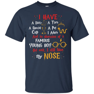 I Have A Diary, A Tiara, A Special Cup, A Pet I Adore And An Obsession Of A Famous Young Boy Harry Potter Fan T-shirt Navy S 