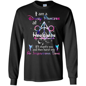 I Am A Disney Pricess At Hogwarts Harry Potter Shirt G240 Gildan LS Ultra Cotton T-Shirt Black S