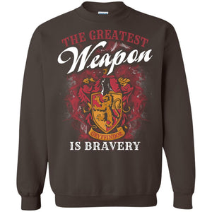 The Greatest Weapon Is Bravery Harry Potter Fan T-shirt Dark Chocolate S 