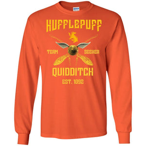 Hufflepuff Quidditch Team Seeker Est 1092 Harry Potter Shirt Orange S 