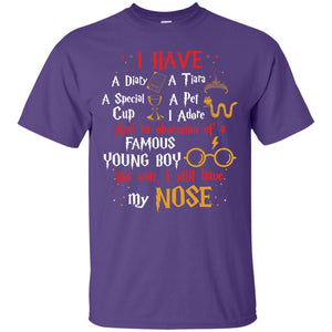I Have A Diary, A Tiara, A Special Cup, A Pet I Adore And An Obsession Of A Famous Young Boy Harry Potter Fan T-shirt Purple S 