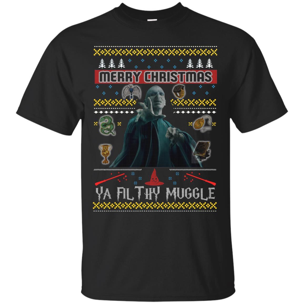 Merry Christmas Ya Filthy Muggle Harry Potter Fan T-shirt Black S 