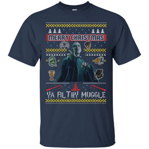 Merry Christmas Ya Filthy Muggle Harry Potter Fan T-shirt Navy S 