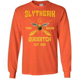 Slytherin Quiddith Team Seeker Est 1092 Harry Potter Shirt Orange S 
