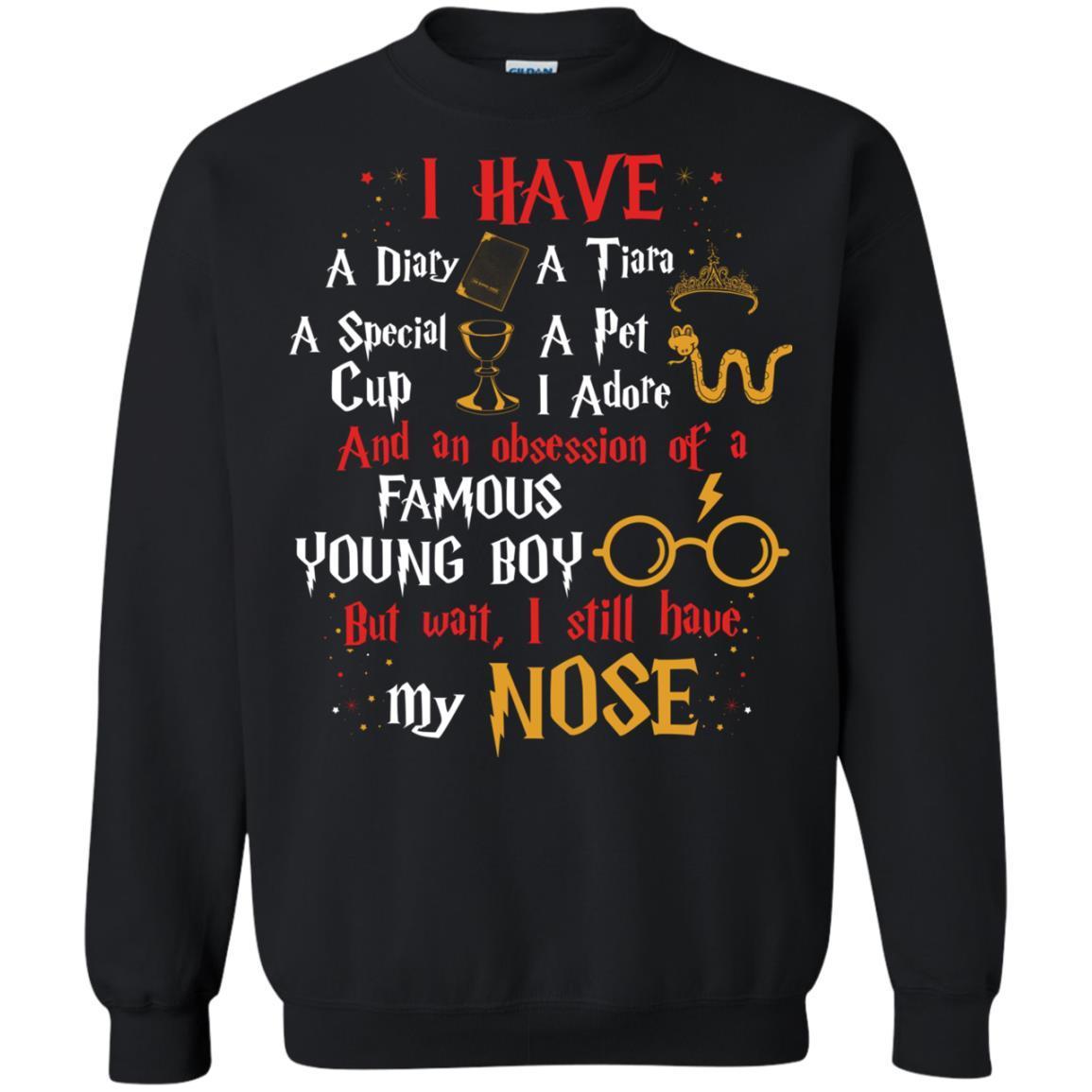 I Have A Diary, A Tiara, A Special Cup, A Pet I Adore And An Obsession Of A Famous Young Boy Harry Potter Fan T-shirt Black S 