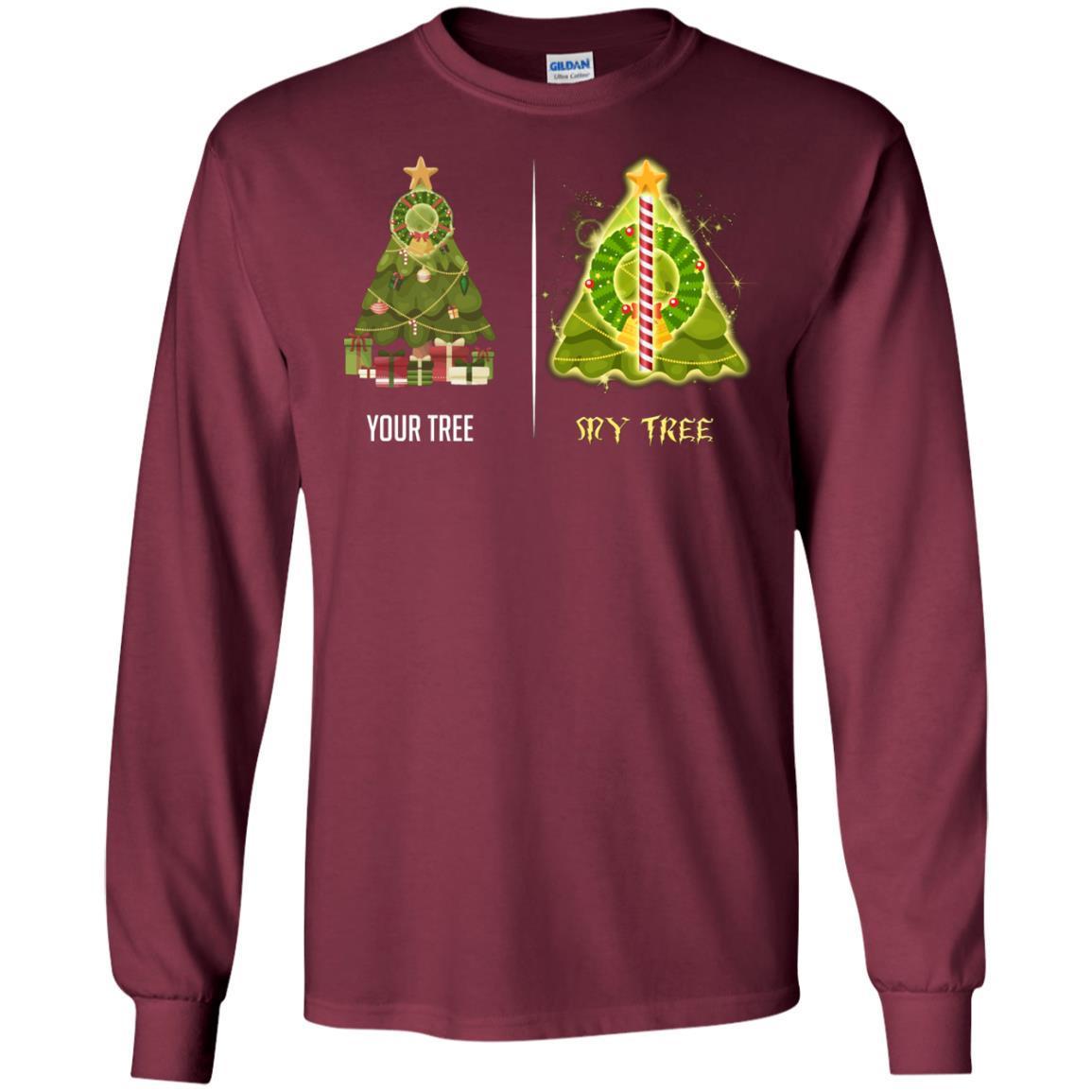 Harry Potter Christmas Tree Shirt Maroon S 