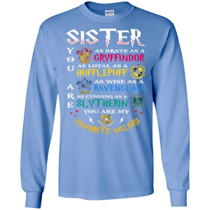 Sister My Favorite Wizard Harry Potter Fan T-shirt Carolina Blue S 