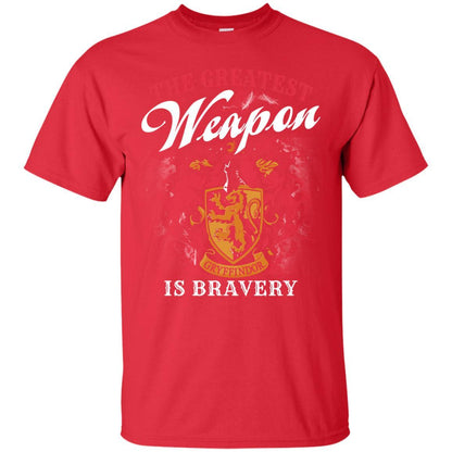The Greatest Weapon Is Bravery Harry Potter Fan T-shirt Red S 