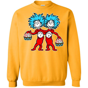 Dr. Seuss Thing 1 Thing 2 Easter Egg T-shirt Gold S 