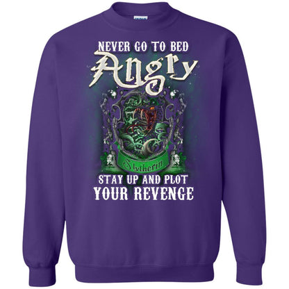 Never Go To Bed Angry Stay Up And Plot Your Revenge Slytherin House Harry Potter Shirt
