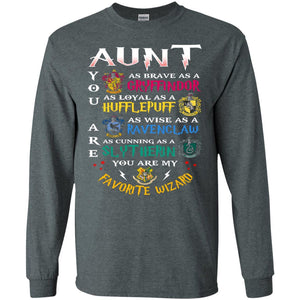 Aunt My Favorite Wizard Harry Potter Fan T-shirt Dark Heather S 