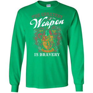 The Greatest Weapon Is Bravery Harry Potter Fan T-shirt Irish Green S 