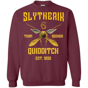 Slytherin Quiddith Team Seeker Est 1092 Harry Potter Shirt Maroon S 