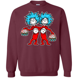 Dr. Seuss Thing 1 Thing 2 Easter Egg T-shirt Maroon S 
