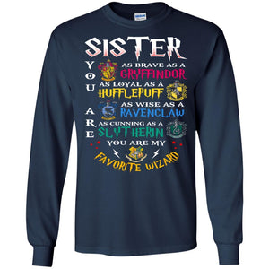 Sister My Favorite Wizard Harry Potter Fan T-shirt Navy S 