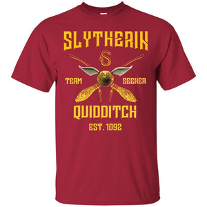 Slytherin Quiddith Team Seeker Est 1092 Harry Potter Shirt Cardinal S 