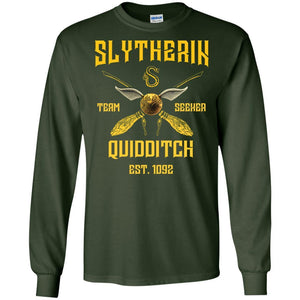 Slytherin Quiddith Team Seeker Est 1092 Harry Potter Shirt Forest Green S 