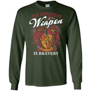 The Greatest Weapon Is Bravery Harry Potter Fan T-shirt Forest Green S 