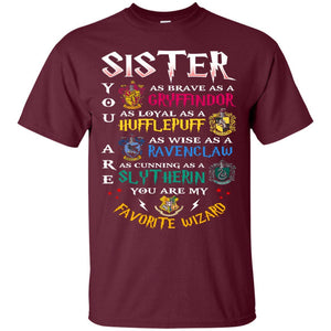 Sister My Favorite Wizard Harry Potter Fan T-shirt Maroon S 