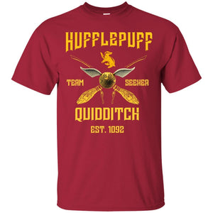 Hufflepuff Quidditch Team Seeker Est 1092 Harry Potter Shirt Cardinal S 