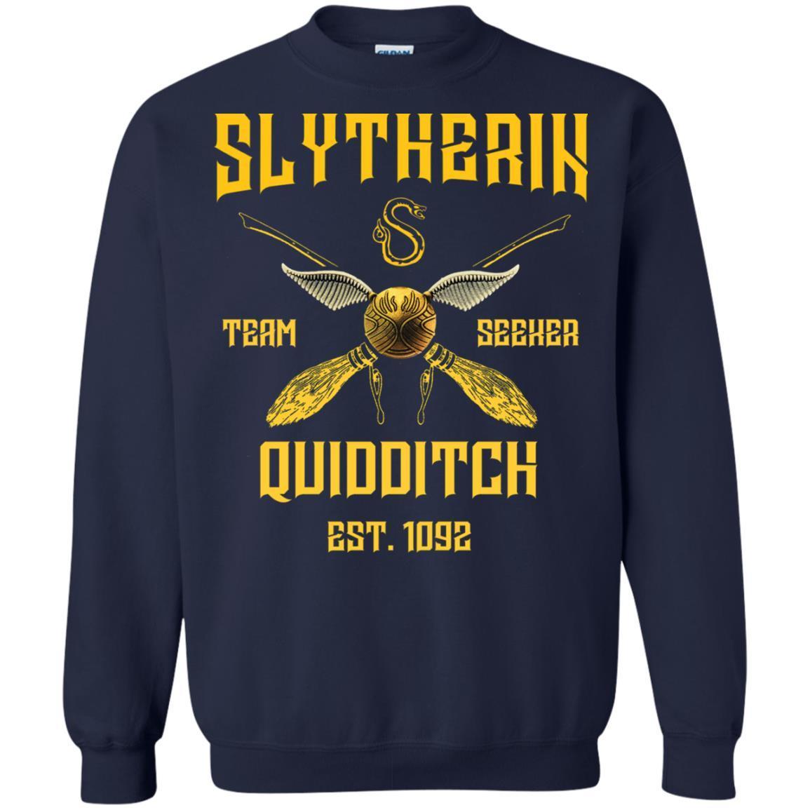 Slytherin Quiddith Team Seeker Est 1092 Harry Potter Shirt Navy S 