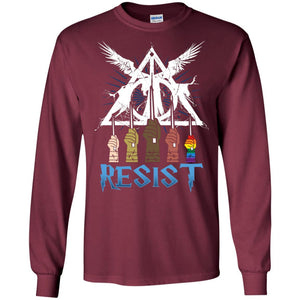 Resist Harry Potter Fan T-shirt Maroon S 