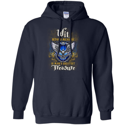 Wit Beyond Measure Is Man's Greatest Treasure Ravenclaw House Harry Potter Fan Shirt Navy S 