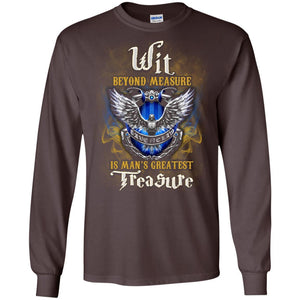 Wit Beyond Measure Is Man's Greatest Treasure Ravenclaw House Harry Potter Fan Shirt Dark Chocolate S 