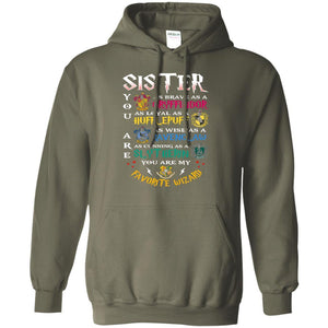 Sister My Favorite Wizard Harry Potter Fan T-shirt Military Green S 