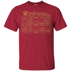 Harry's Schedule Harry Potter Shirt Cardinal S 