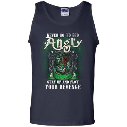 Never Go To Bed Angry Stay Up And Plot Your Revenge Slytherin House Harry Potter Shirt Navy S 