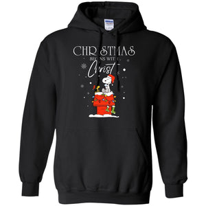 Christmas Begins With Christ Shirt Black S 