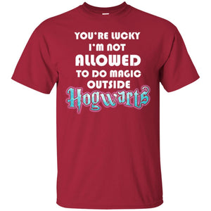 You_re Lucky I_m Not Allowed To Do Magic Outside Hogwarts Harry Potter Fan T-shirt Cardinal S 