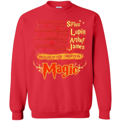 Always Protects Me Just Like Sirius Because Of Him I Believe In Magic Potterhead's Dad Harry Potter Shirt Red S 