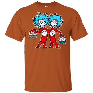 Dr. Seuss Thing 1 Thing 2 Easter Egg T-shirt Texas Orange S 