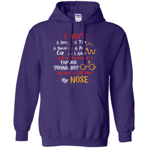 I Have A Diary, A Tiara, A Special Cup, A Pet I Adore And An Obsession Of A Famous Young Boy Harry Potter Fan T-shirt Purple S 