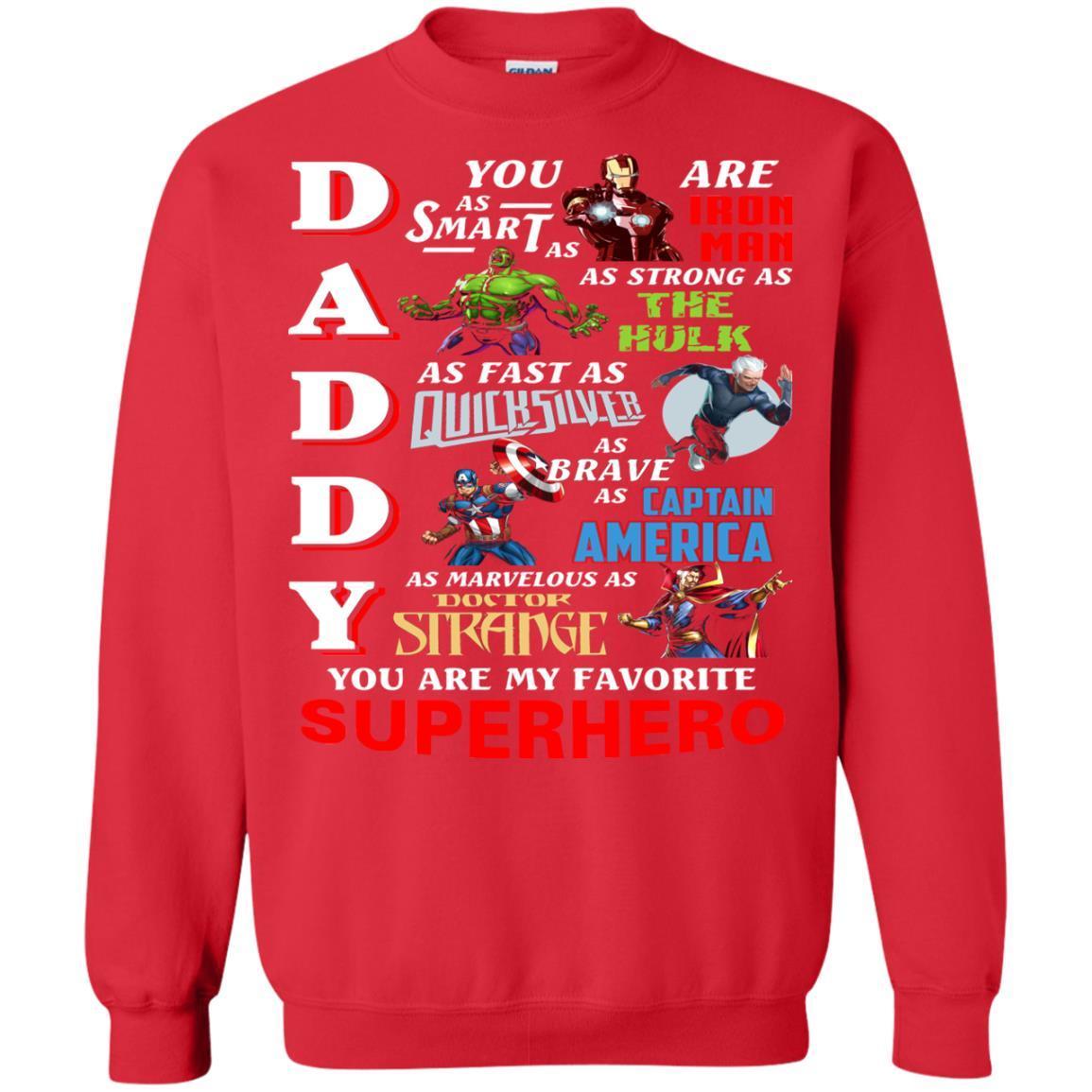Daddy You Are My Favorite Superhero Movie Fan T-shirt Red S 