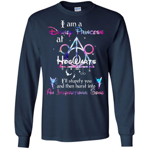I Am A Disney Pricess At Hogwarts Harry Potter Shirt G240 Gildan LS Ultra Cotton T-Shirt Navy S