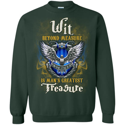 Wit Beyond Measure Is Man's Greatest Treasure Ravenclaw House Harry Potter Fan Shirt Forest Green S 