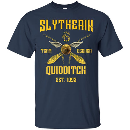 Slytherin Quiddith Team Seeker Est 1092 Harry Potter Shirt Navy S 