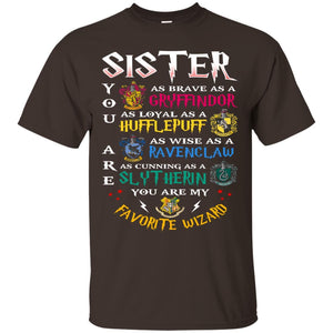 Sister My Favorite Wizard Harry Potter Fan T-shirt Dark Chocolate S 