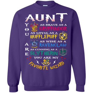 Aunt My Favorite Wizard Harry Potter Fan T-shirt Purple S 