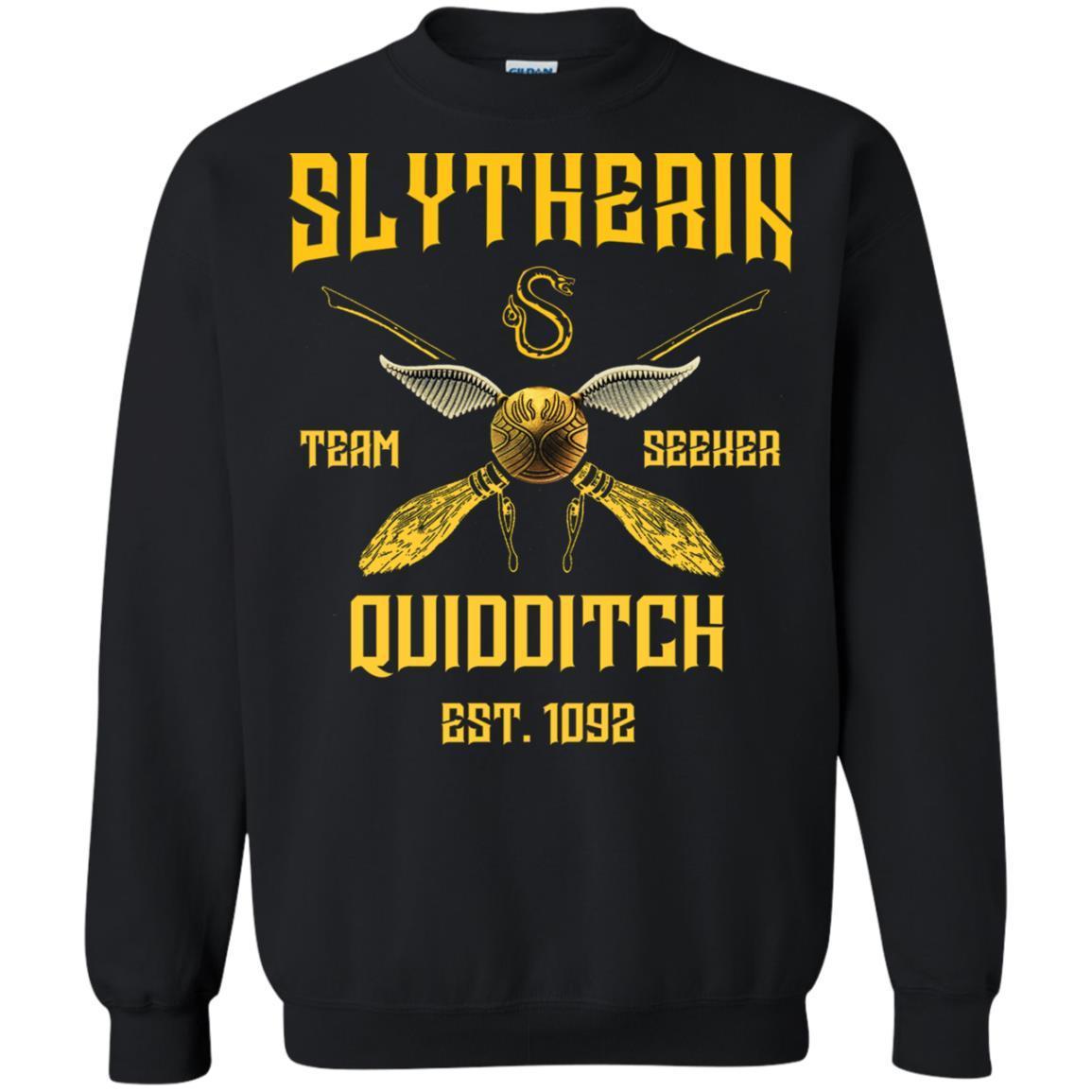Slytherin Quiddith Team Seeker Est 1092 Harry Potter Shirt Black S 