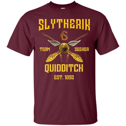 Slytherin Quiddith Team Seeker Est 1092 Harry Potter Shirt Maroon S 