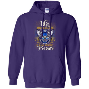 Wit Beyond Measure Is Man's Greatest Treasure Ravenclaw House Harry Potter Fan Shirt Purple S 