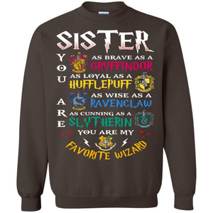 Sister My Favorite Wizard Harry Potter Fan T-shirt Dark Chocolate S 